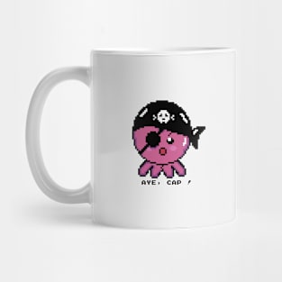 Pirate-Inspired Cute Octopus Pixel Art Mug